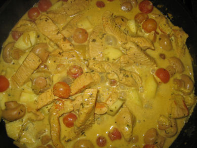 Hähnchengeschnetzeltes in Curry-Rahm